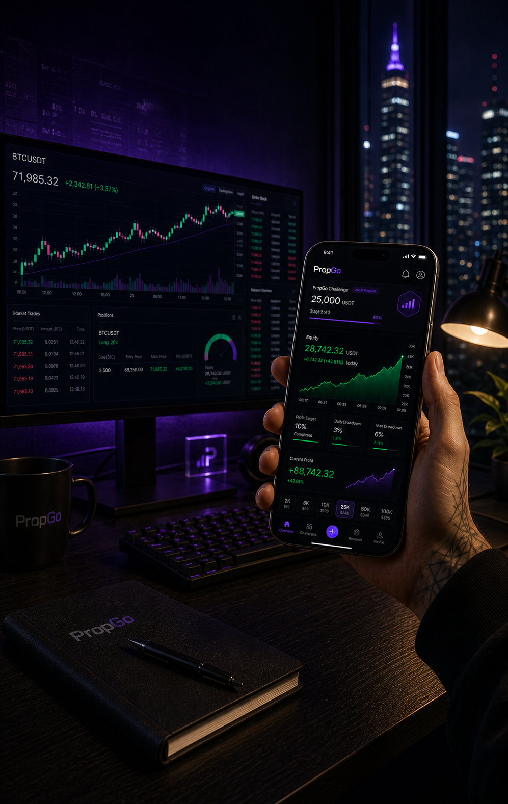 PropGo mobile trading challenge app